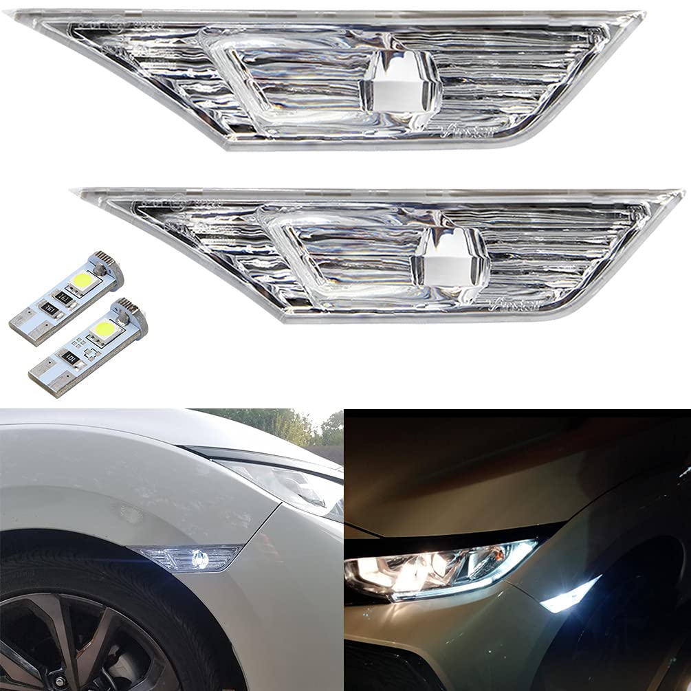 NJSBYL Civic side marker light with clear lens front view