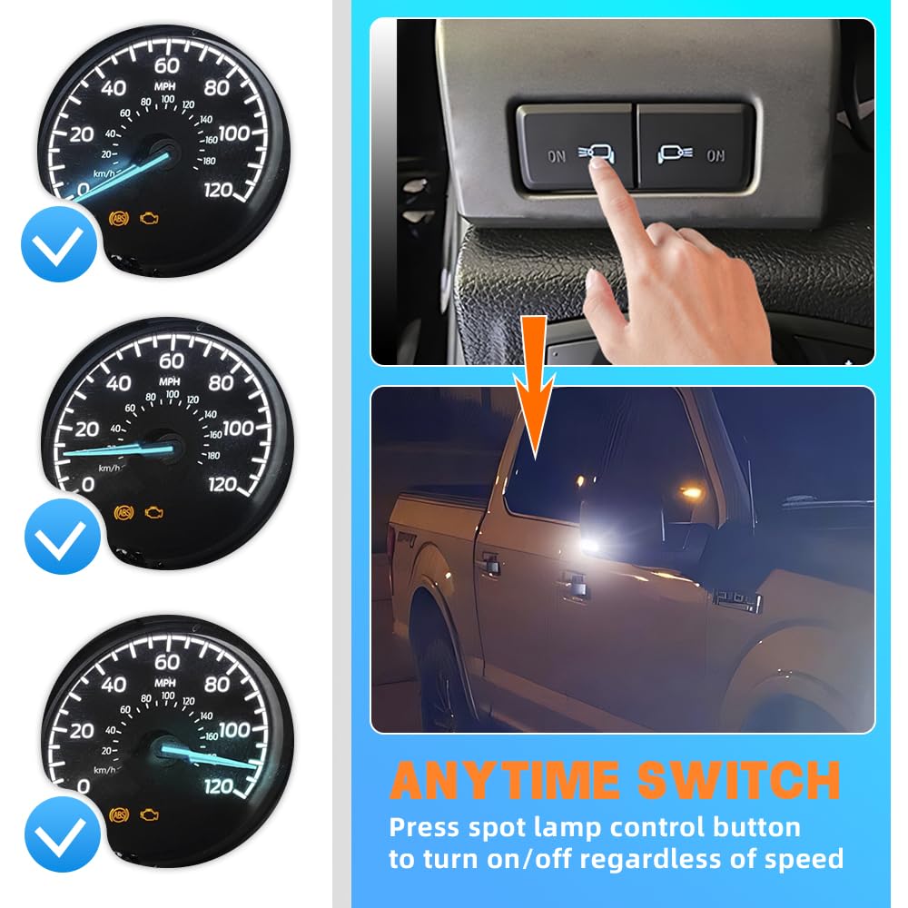 NJSBYL Ford Super Duty spotlights lit for enhanced visibility.