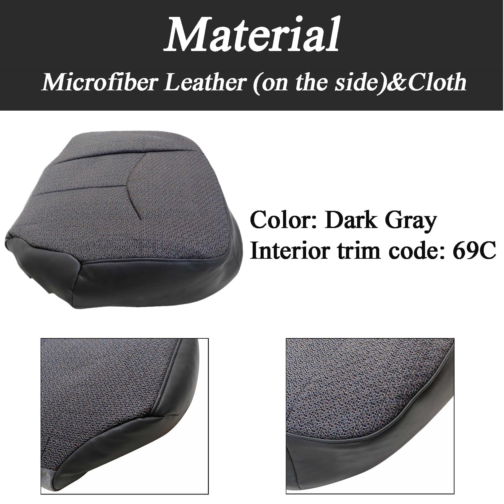NLQR 69C microfiber leather-like material detail, durable and skin-friendly