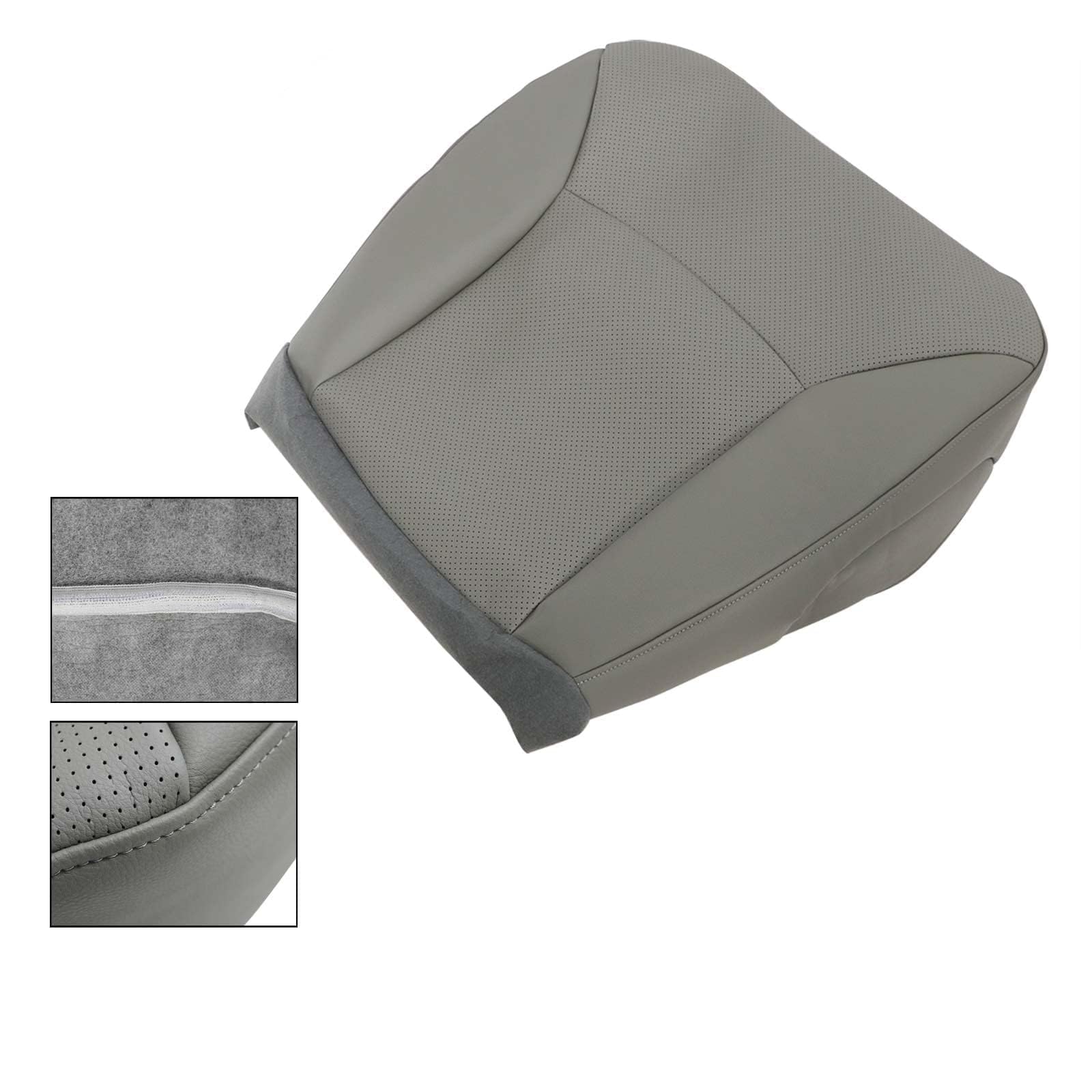 NLQR E driver side bottom perforated seat cover gray compatibility guide