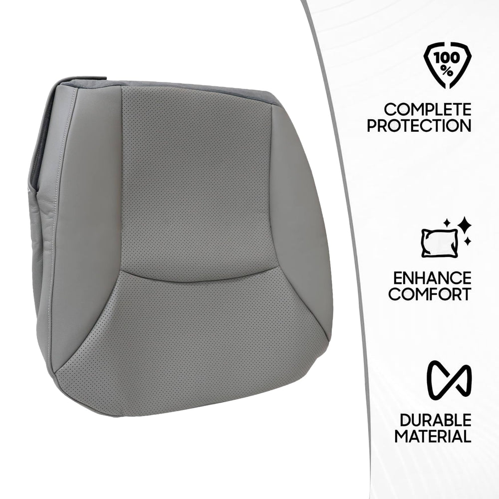 NLQR E driver side bottom perforated seat cover gray perforation detail