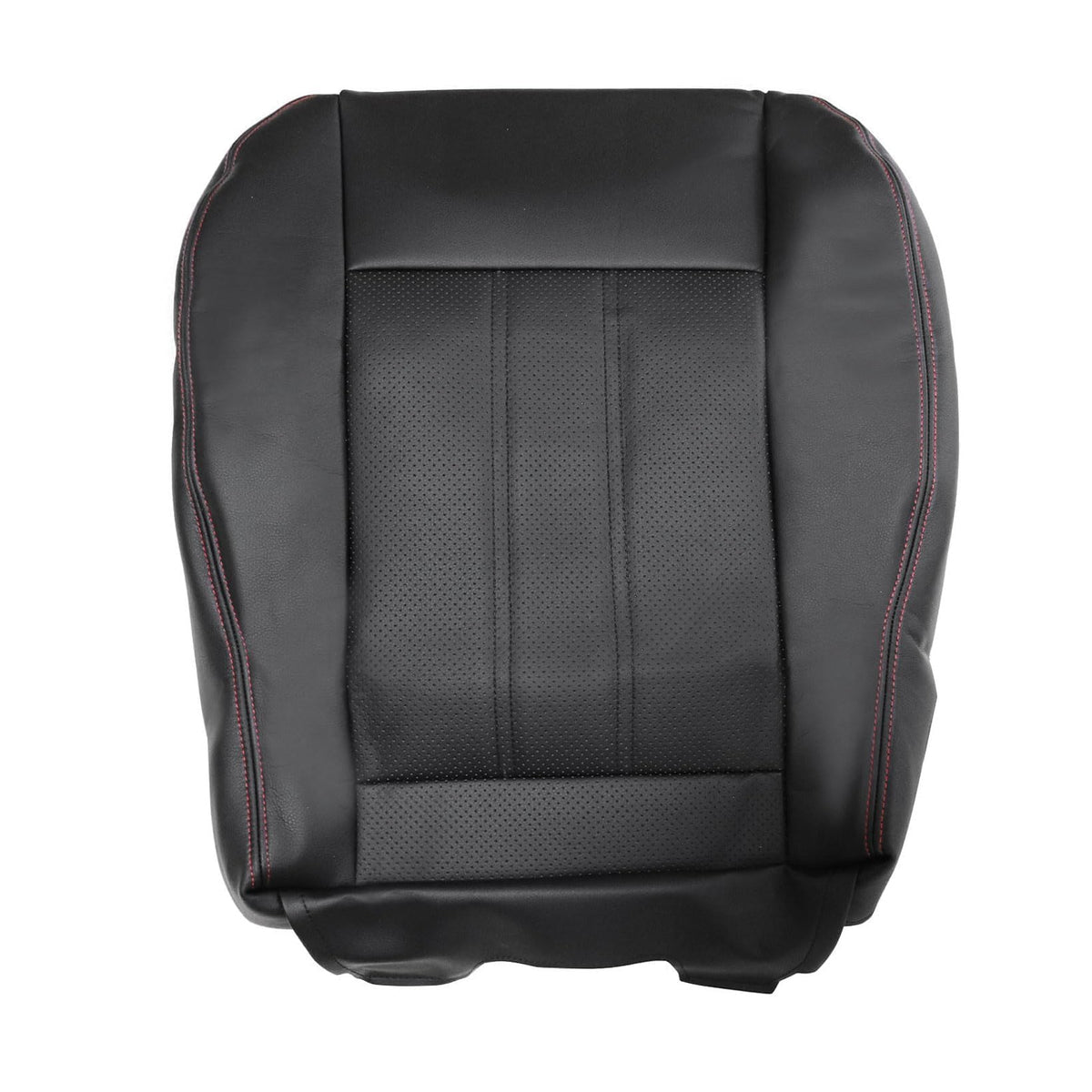 NLQR front bottom seat cover with black-red stitch protects upholstery and adds style