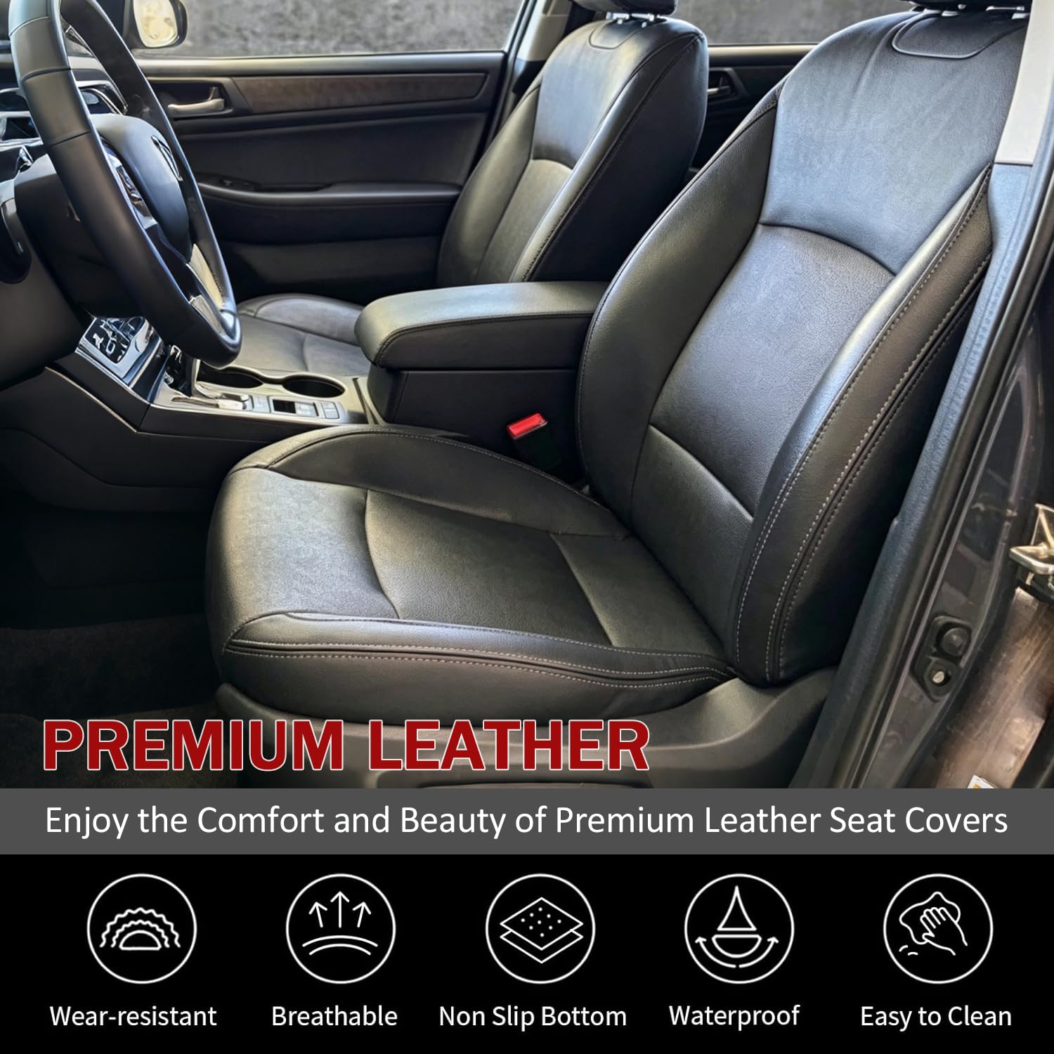 NLQR perforated microfiber detail showing premium texture and durability.