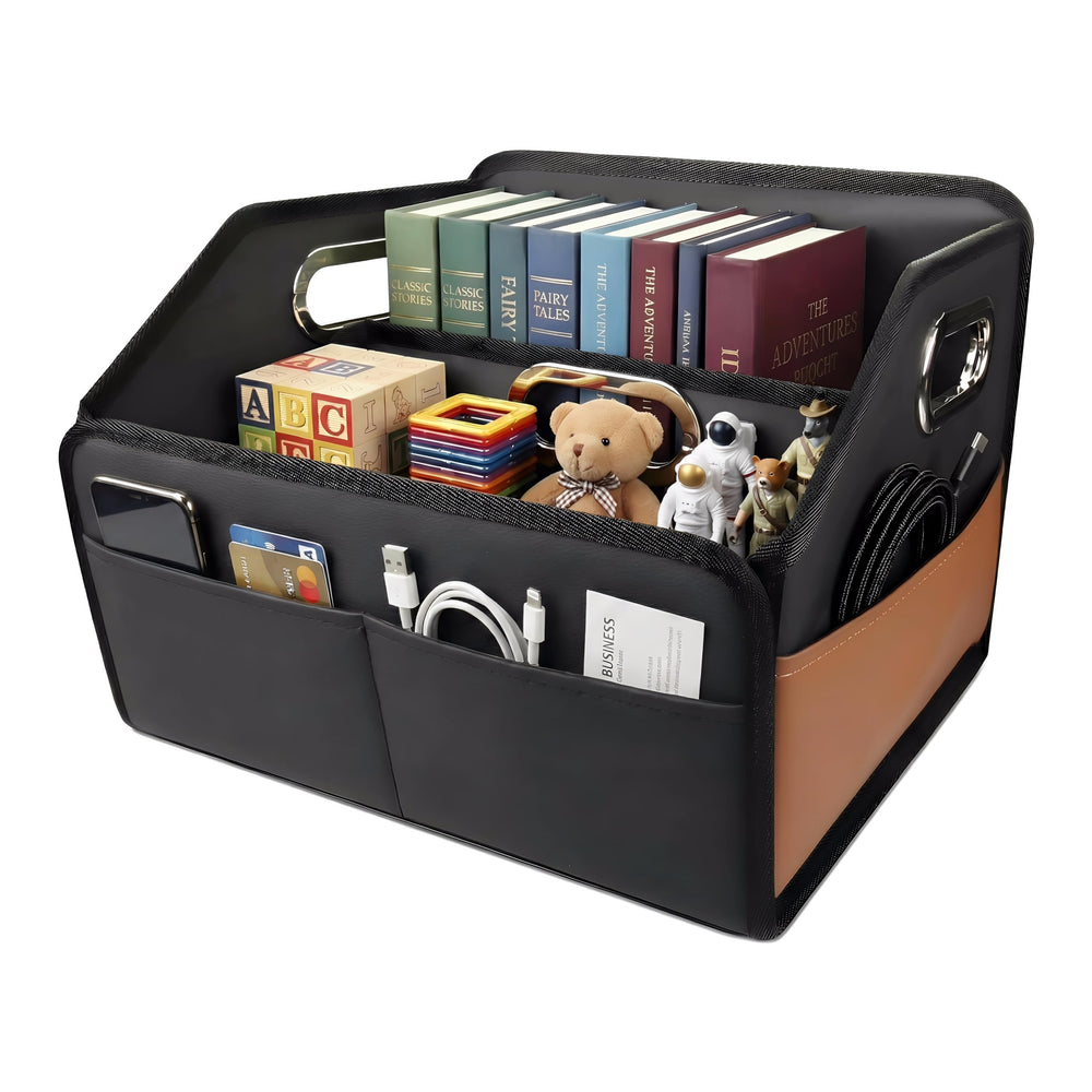 Noaman Car Organizer front-seat leather: durable, waterproof storage for essentials on every drive.