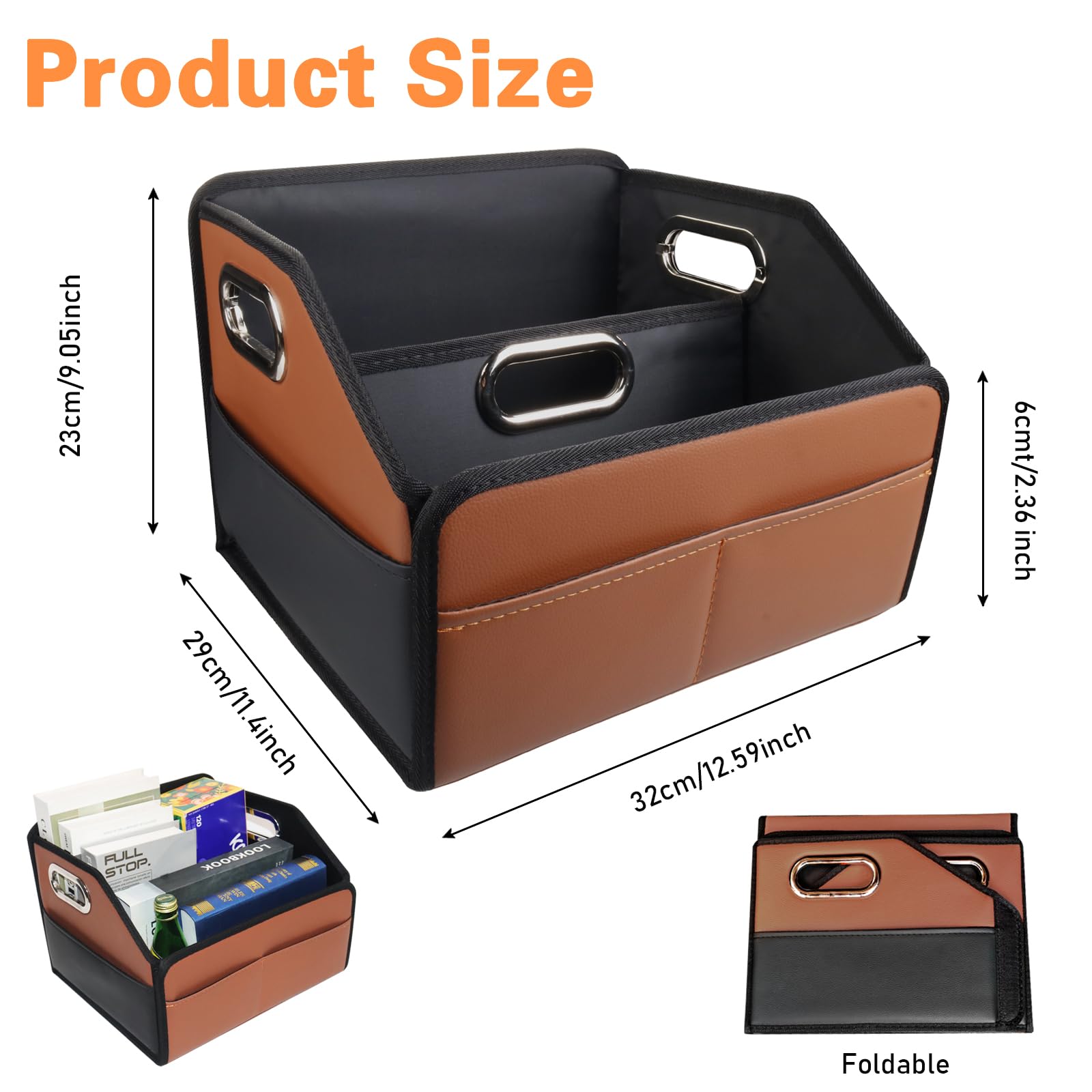 Noaman Car Organizer features multipurpose compartments and foldable design for space-saving storage.