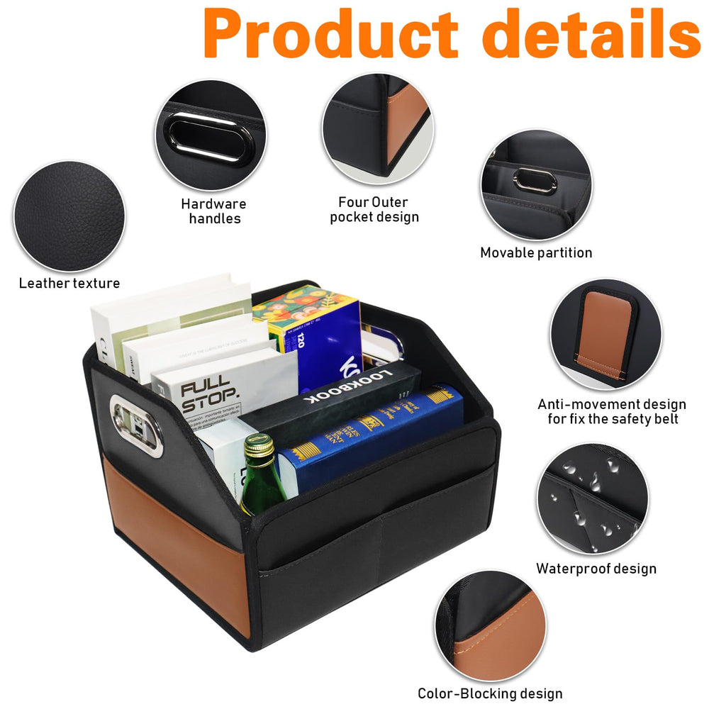 Noaman Car Organizer secure non-slip: belt-looped straps resist movement for safer rides.
