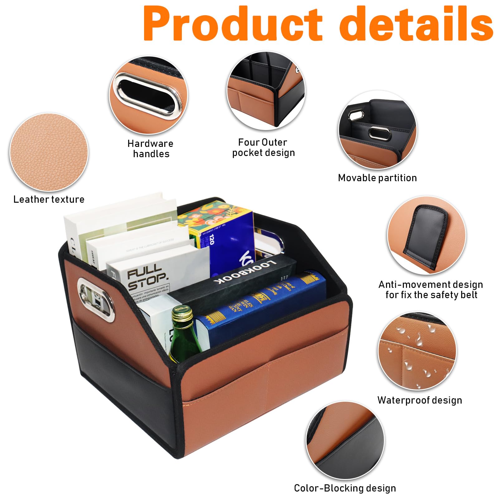 Noaman Car Organizer three-handles design enables easy portability and fast transport between spaces.