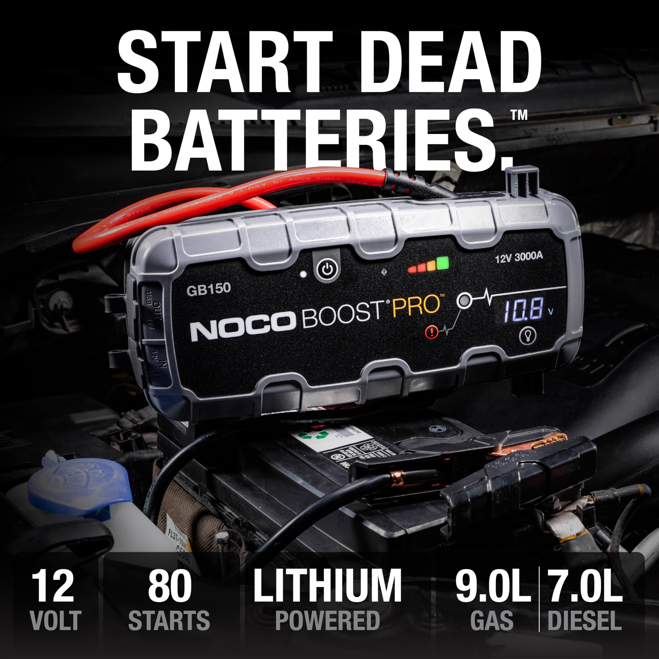 NOCO Boost GB150 compact design fits glove compartments for emergencies