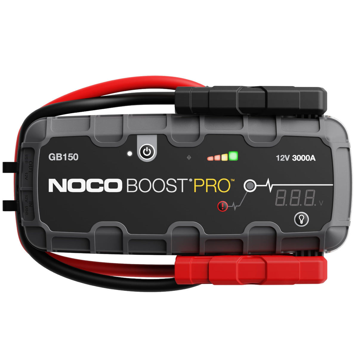 NOCO Boost GB150 front view showing compact power and portability