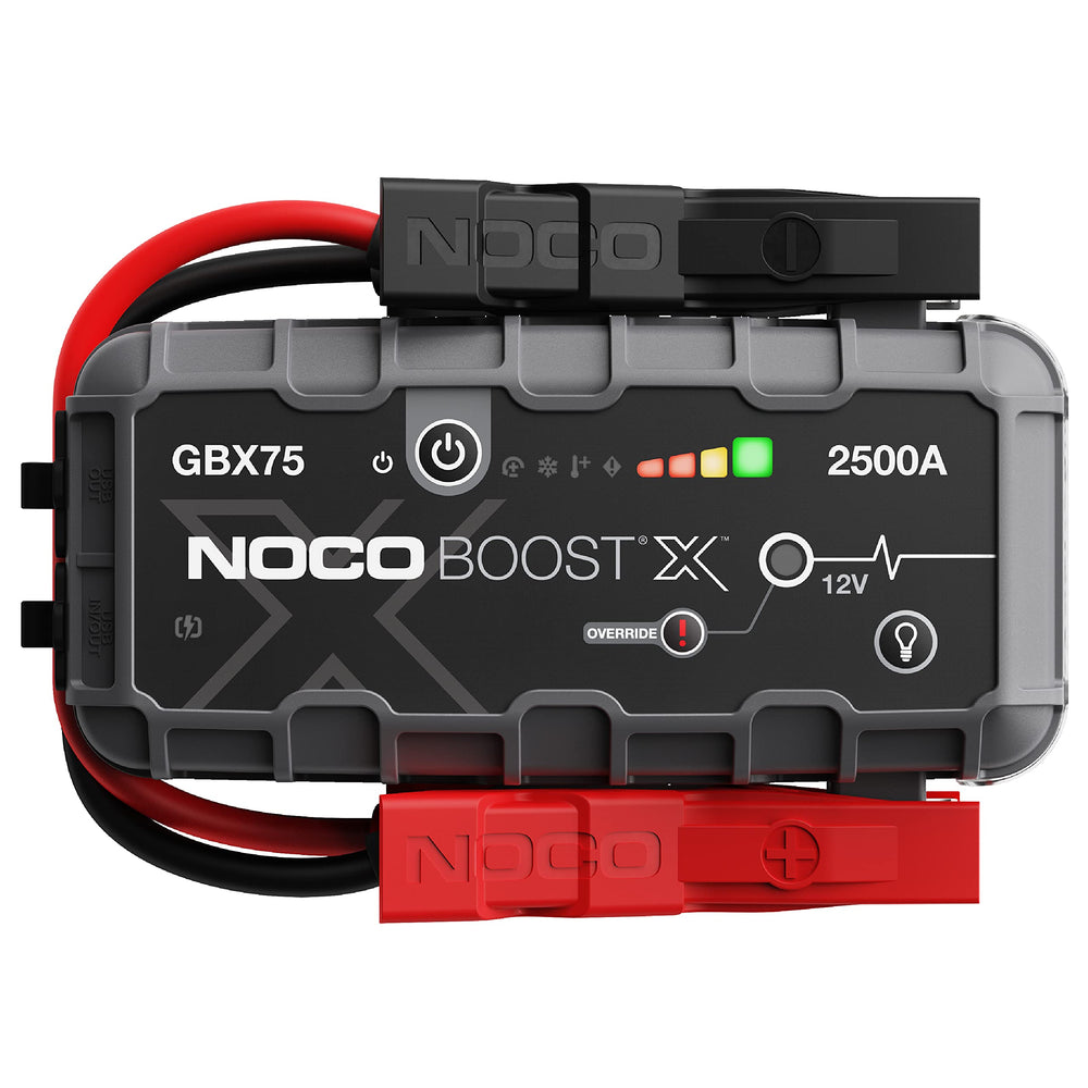 NOCO GBX75 clamps for safe jump-start connections