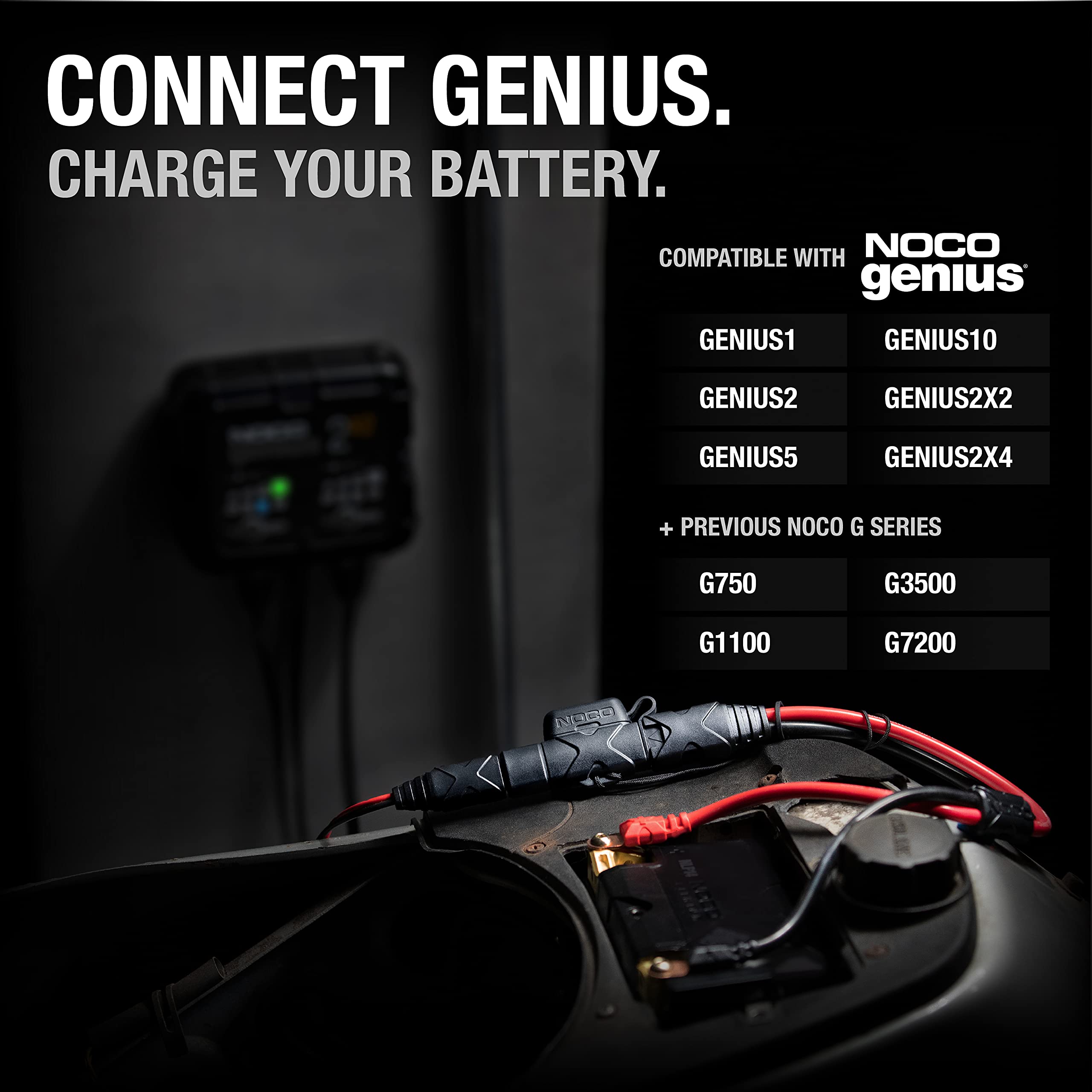 NOCO GBC007 18.5-inch extension cable for flexible placement during vehicle maintenance.