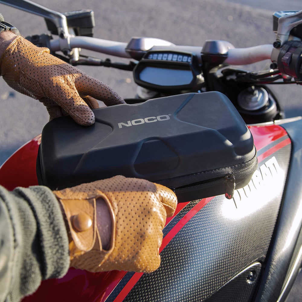 NOCO GBC013 compact carry design fits in a glove box
