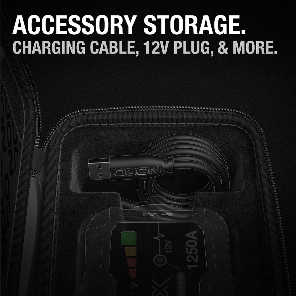 NOCO GBC101 durable EVA shell shields from impact and weather.