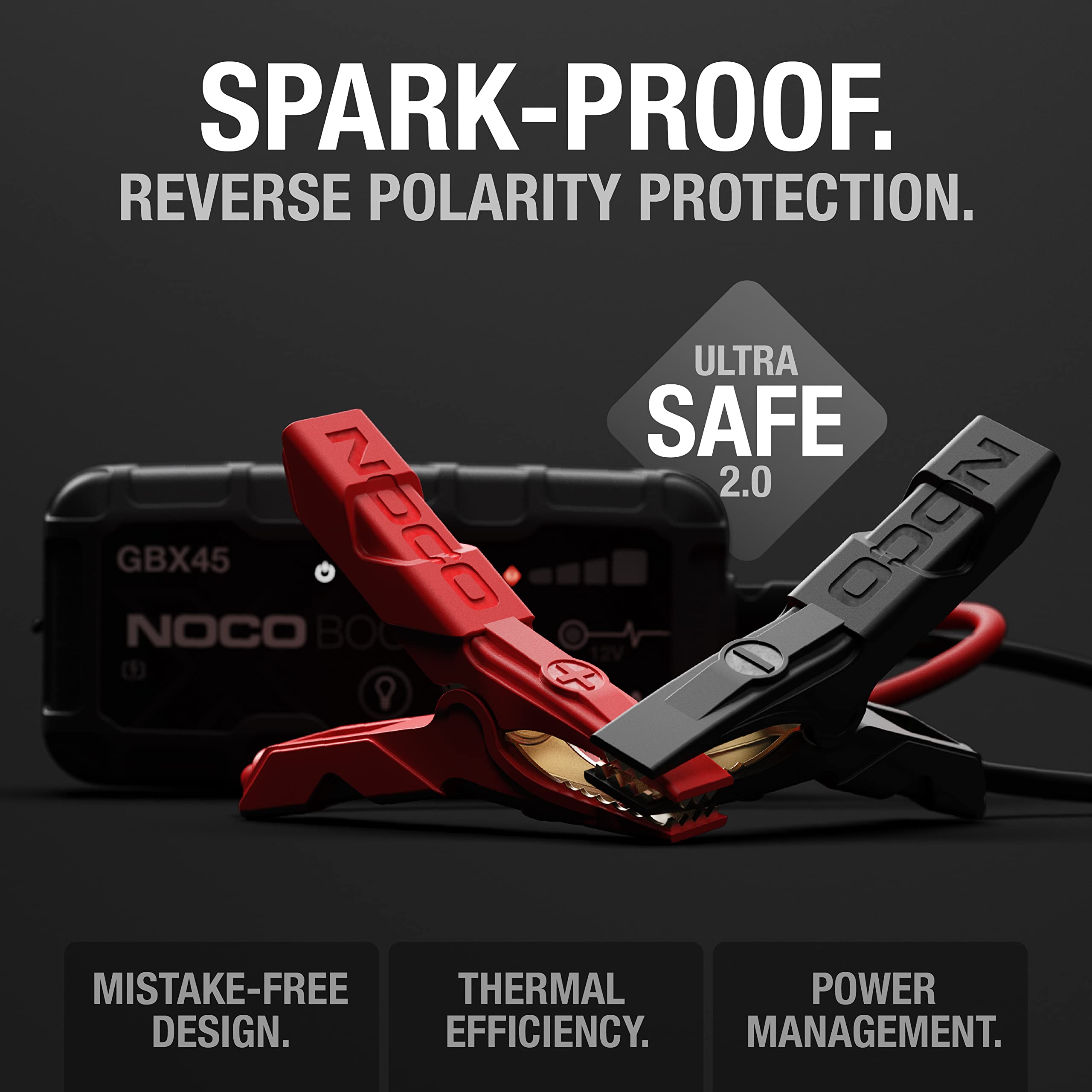 NOCO GBX45 100-lumen LED flashlight illuminates roadside work.