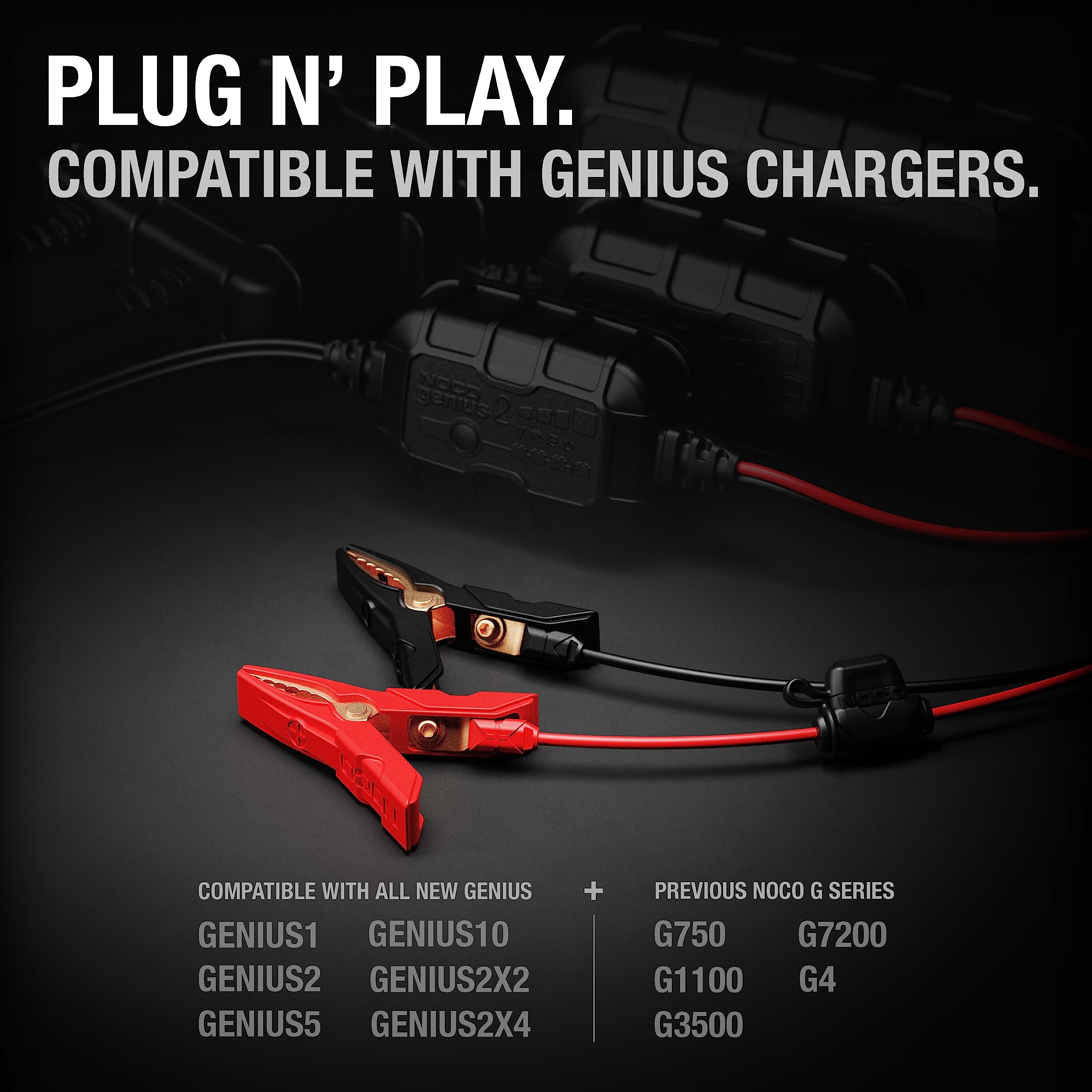 NOCO GC001 needle-nose clamp reaches varied battery terminals