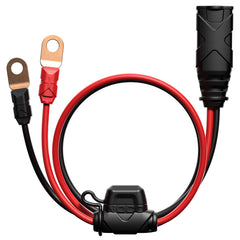 NOCO GC002 eyelet terminal secured to battery for a clean, permanent connection.