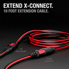 NOCO GC004 10-foot extension laid out to extend charger reach.