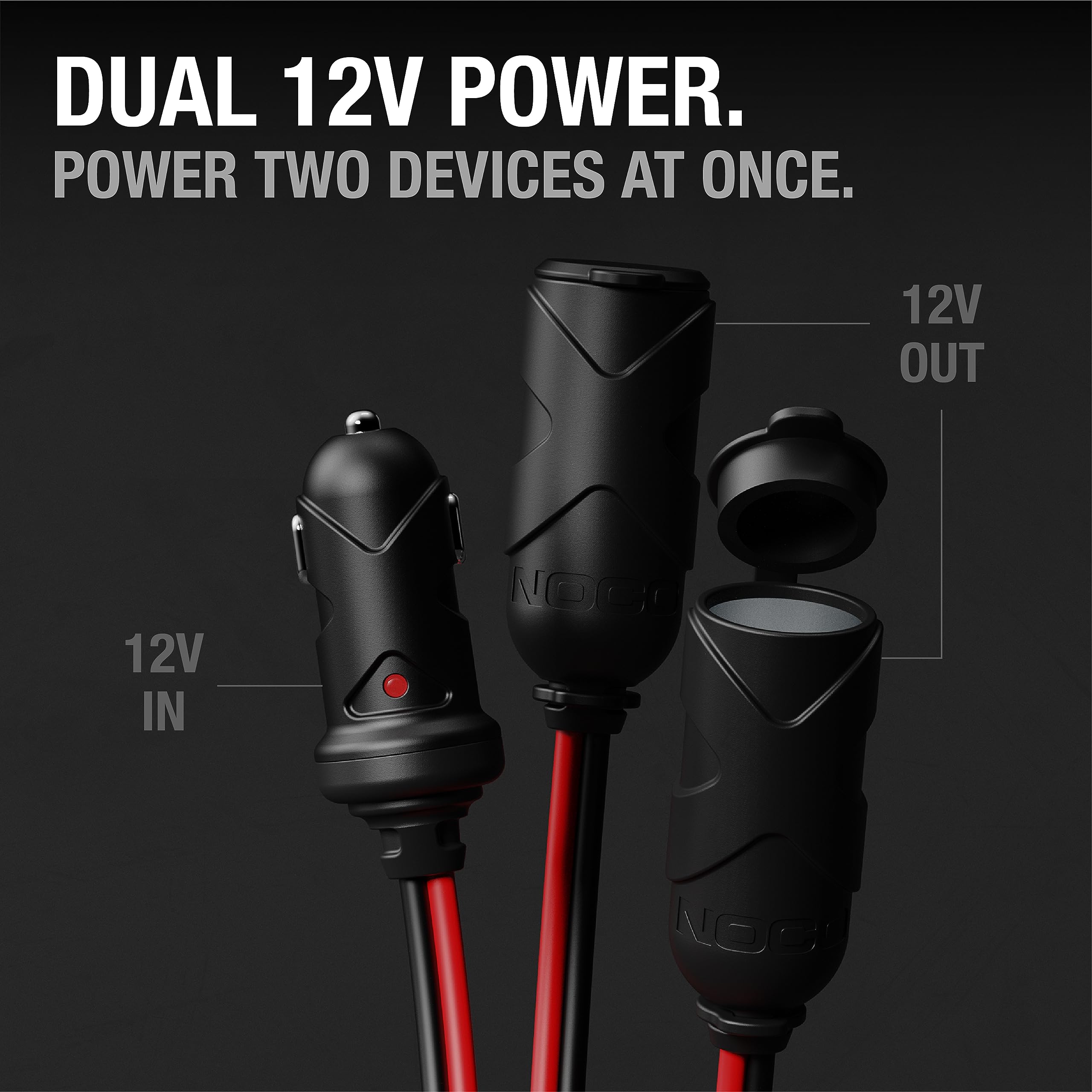 NOCO GC020 water-resistant cap protecting the 12V socket