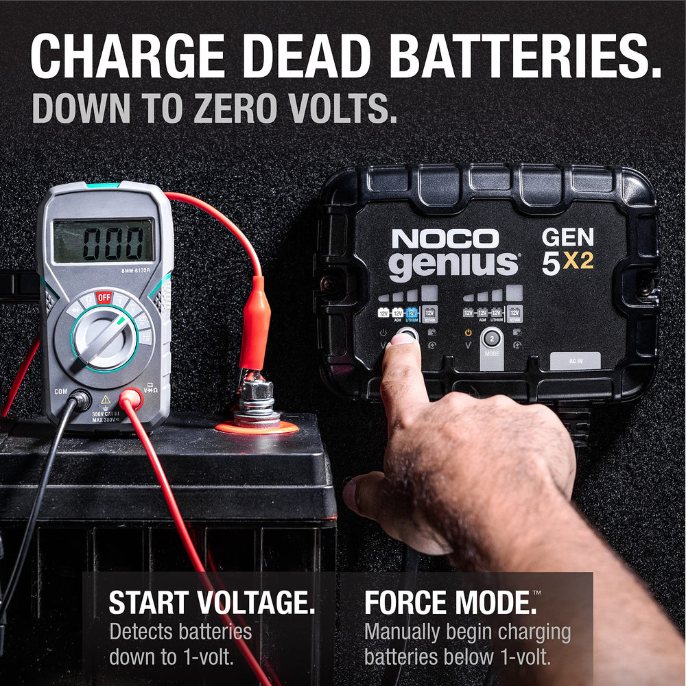 NOCO GEN5X2 force mode enabling recovery of deeply discharged batteries