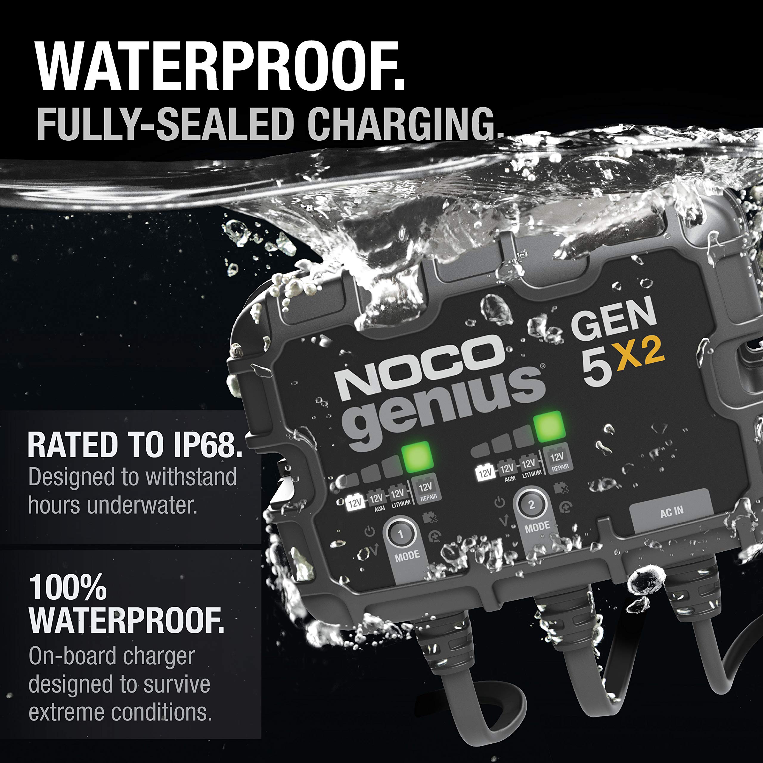 NOCO GEN5X2 independent banks operation enabling dual battery charging