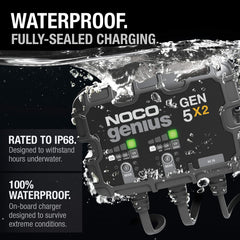 NOCO GEN5X2 independent banks operation enabling dual battery charging