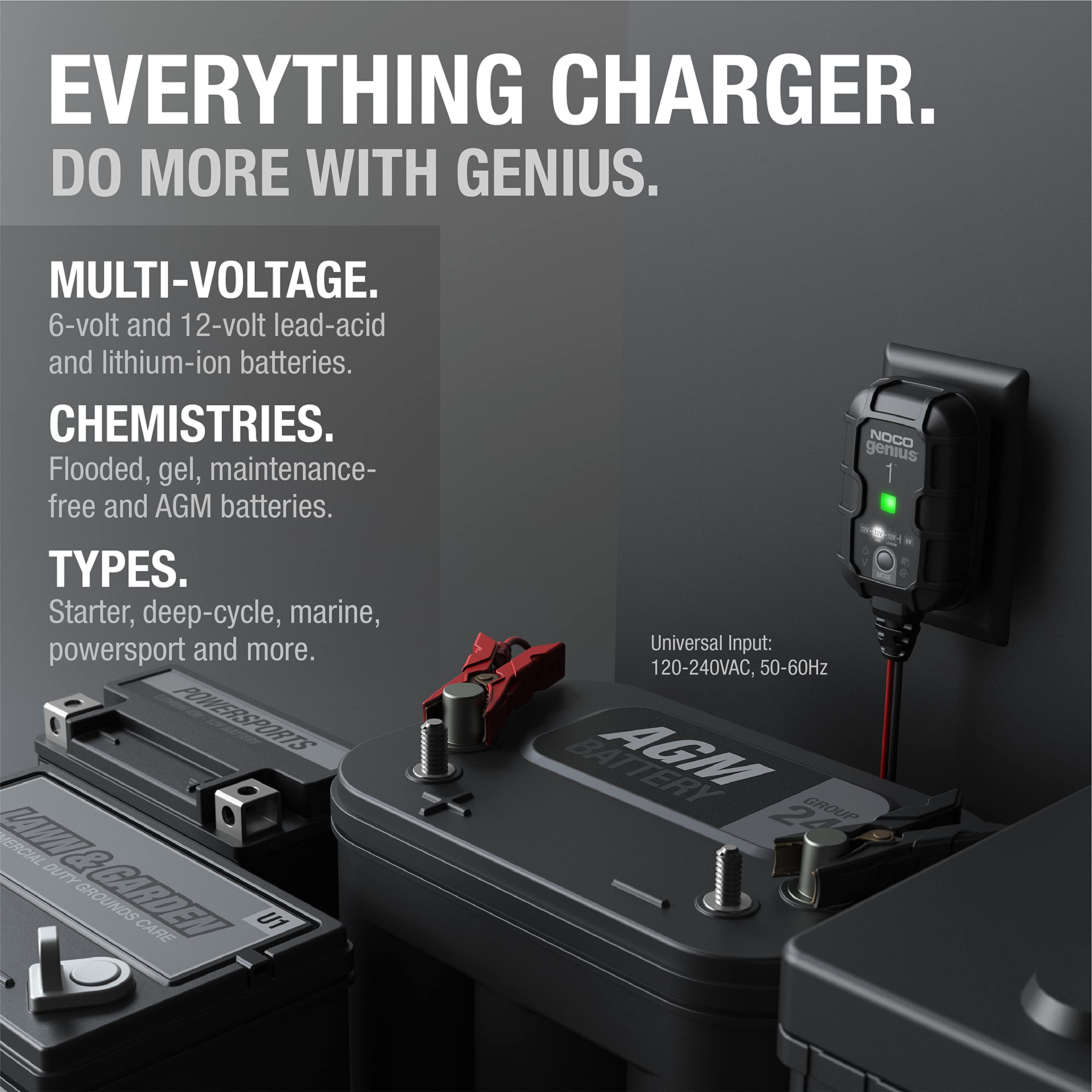 NOCO GENIUS1 safe maintenance with indefinite stay-connected monitoring feature.