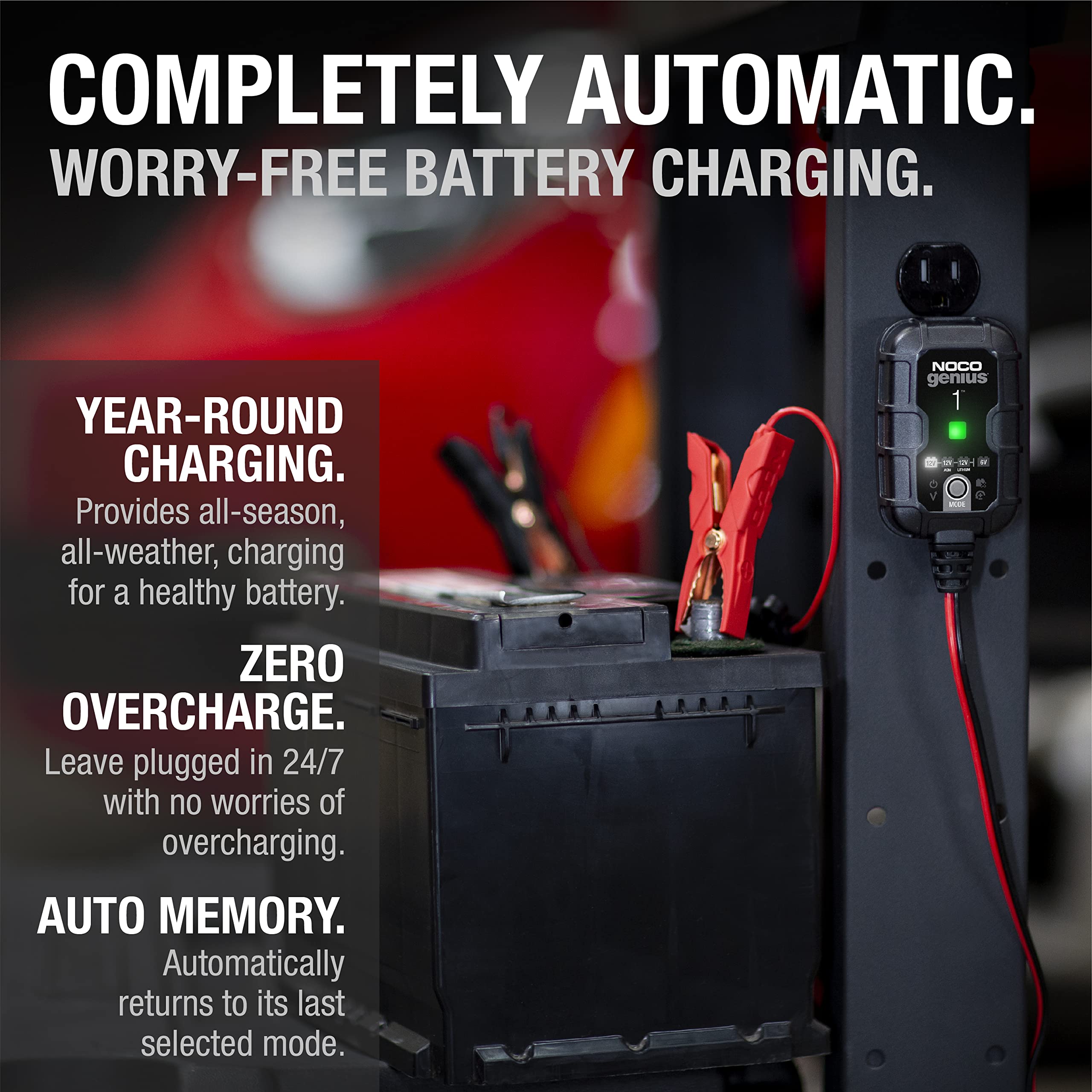 NOCO GENIUS1 USA-designed engineering emphasizes reliability and versatility.