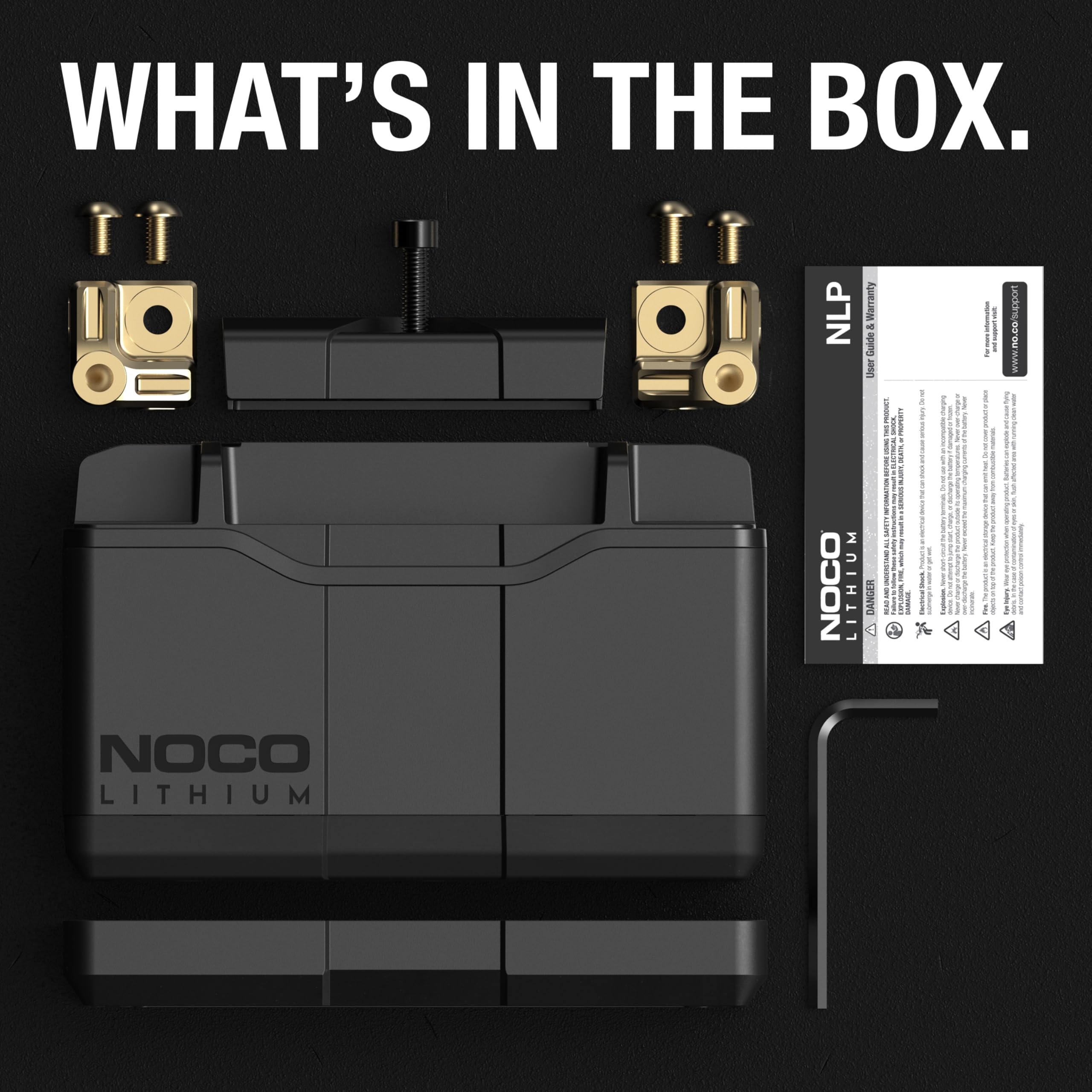 NOCO NLP9 packaged with mounting hardware and a 5-year warranty.