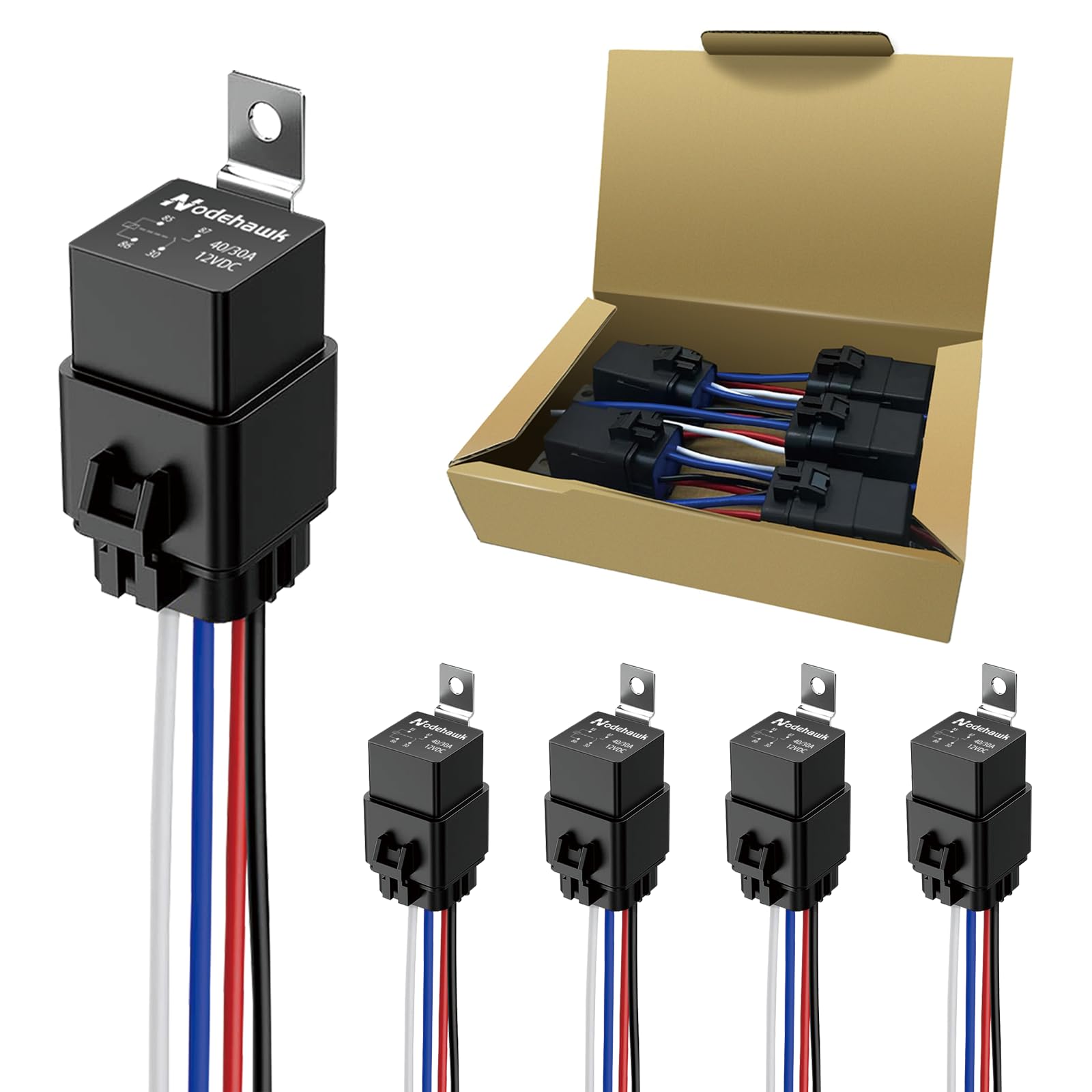 Nodehawk waterproof relay cap seal illustrating rugged protection for wet and dusty automotive environments.