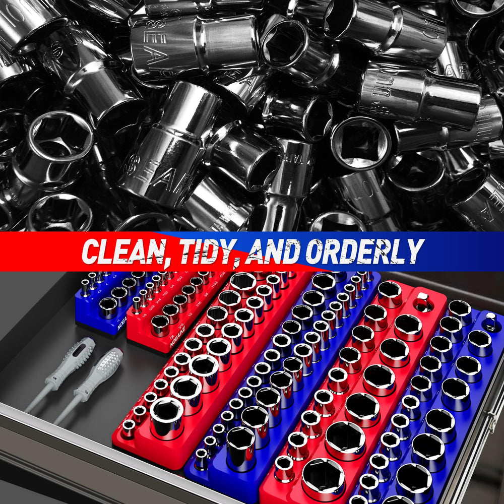 NOEAIKE 4-pack magnetic trays attach to metal surfaces.