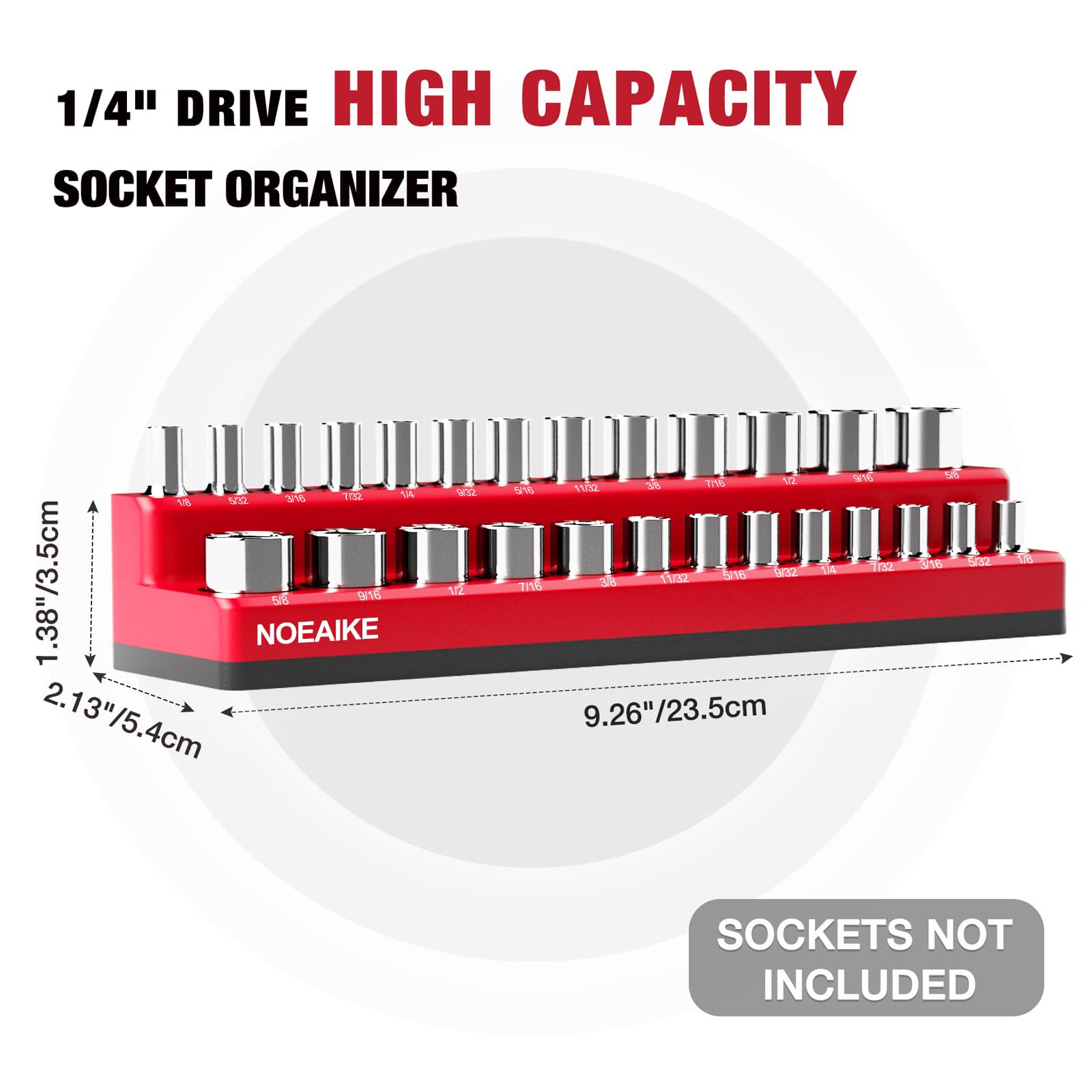 NOEAIKE soft rubber surface protects sockets and tools from scratches.