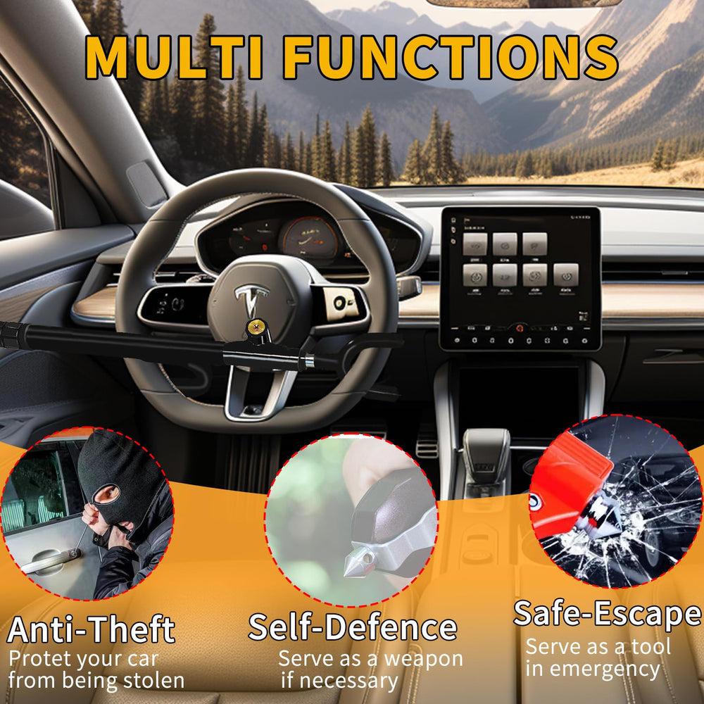 NOEAIKE steering lock easy to lock and unlock for quick security.