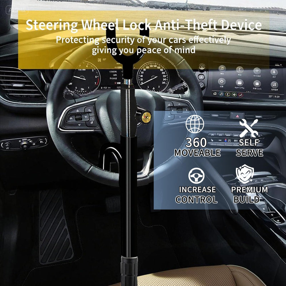 NOEAIKE steering lock universal fit for cars, trucks, vans, and SUVs.