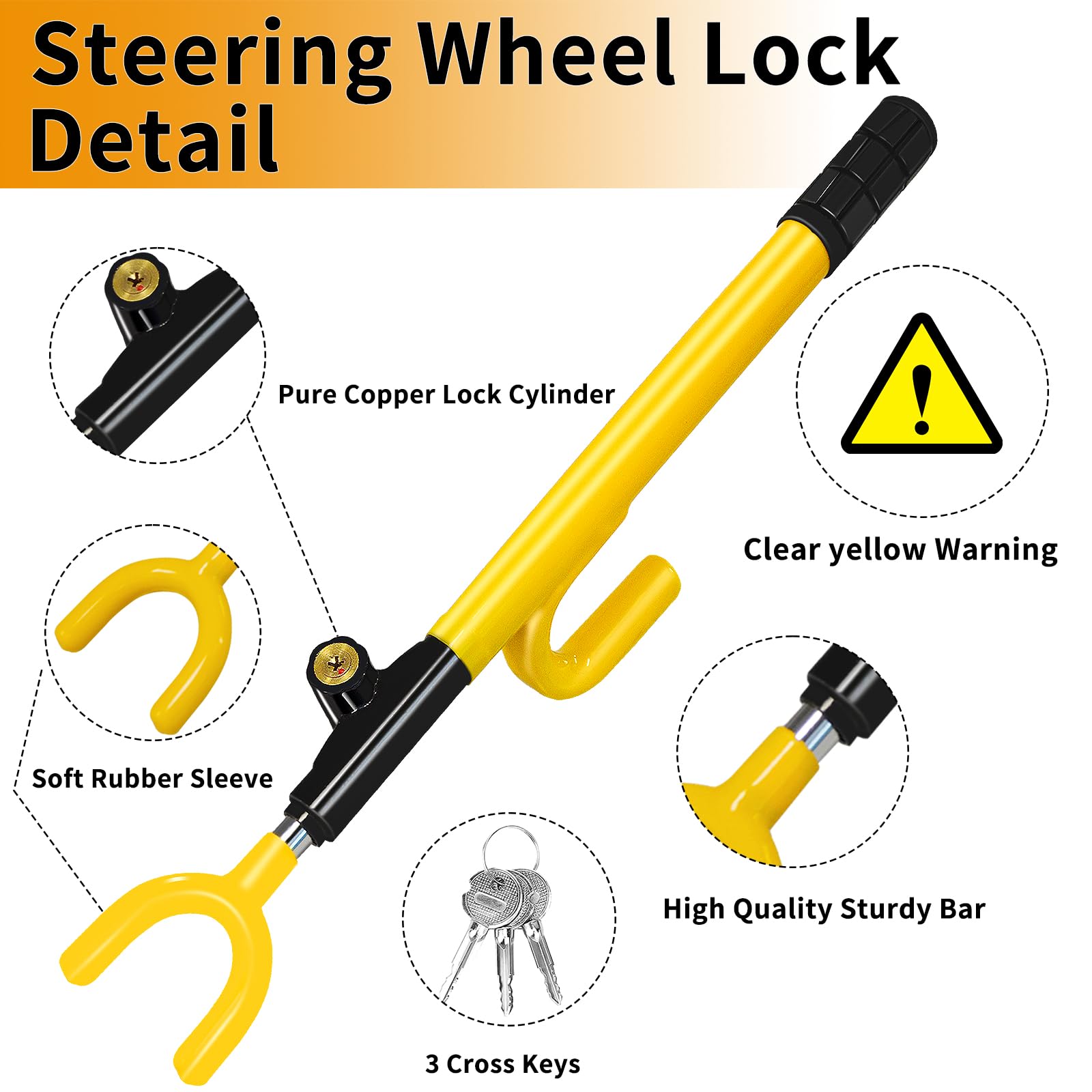 NOEAIKE innovative hook design ensures secure fit on diverse steering wheels