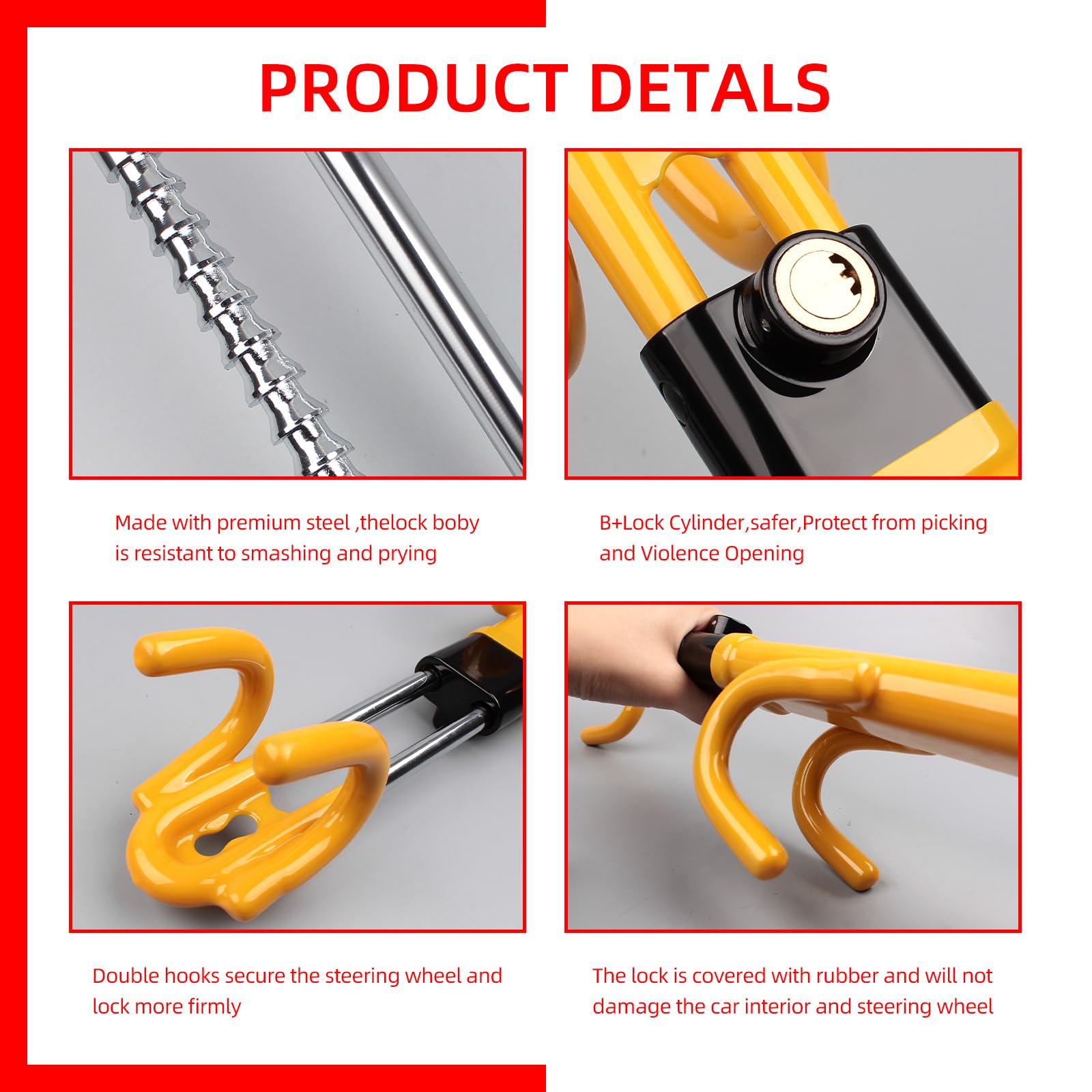 Yellow rubber coating protects your wheel from scratches during use