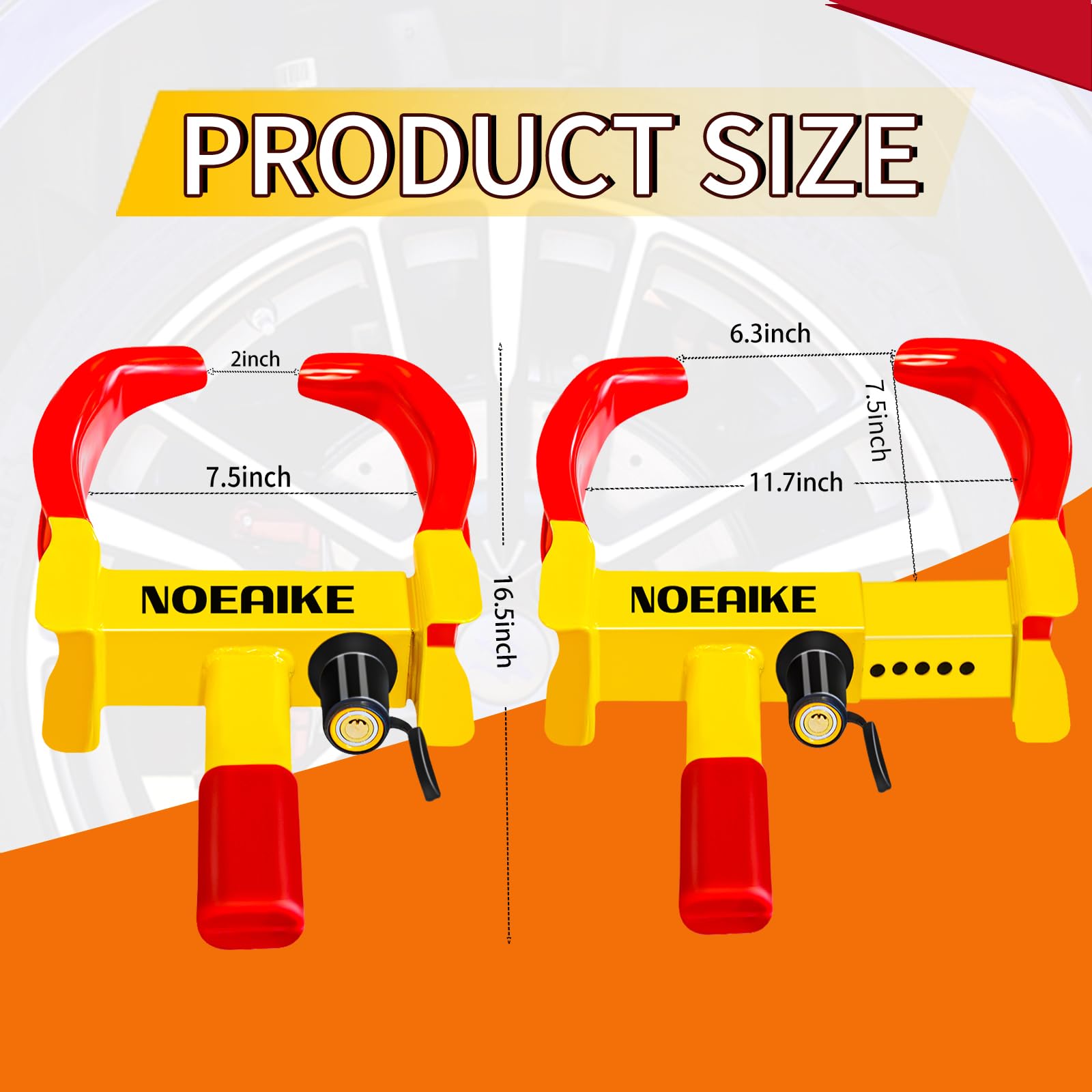 NOEAIKE Trailer Lock heavy-duty wheel lock shown in rugged steel