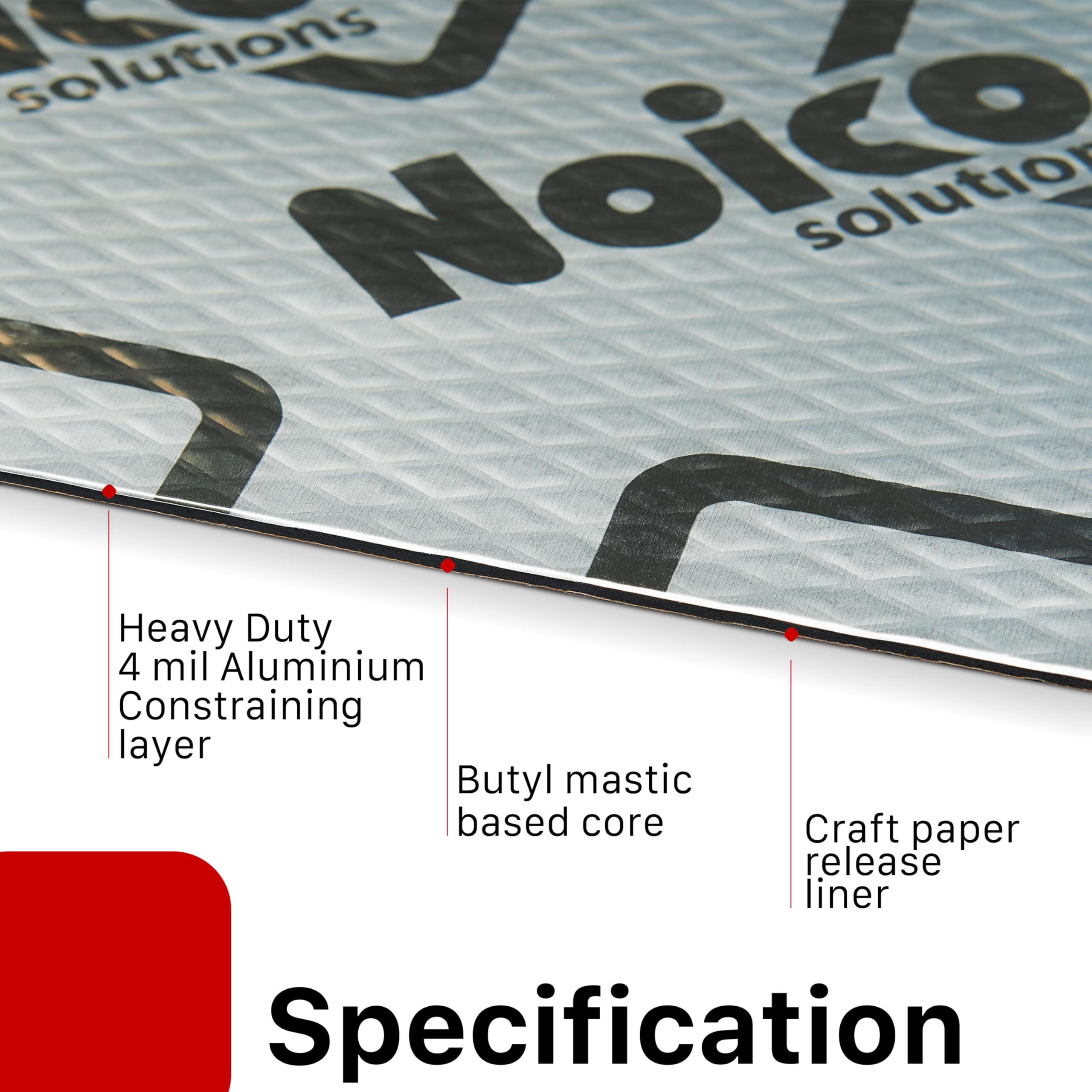 Noico Pro 80 mil adhesive application demonstrates easy cut-to-fit sheets.