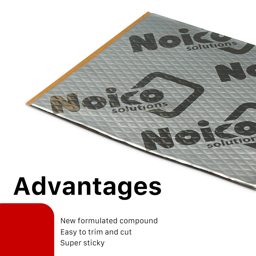 Noico Pro 80 mil sheets cut for precise door and floor fits.