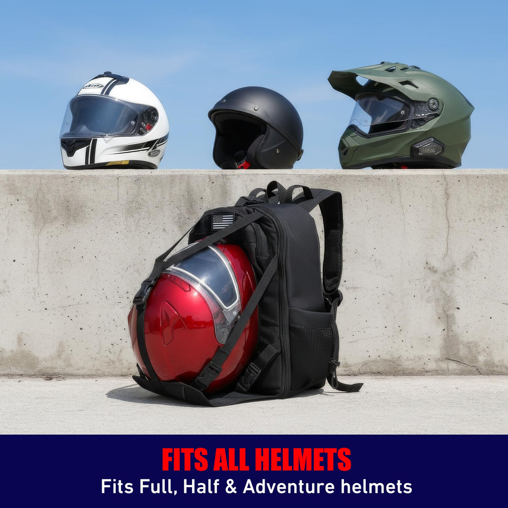 Nomad USA daily essentials packed in a compact riding backpack for commuting