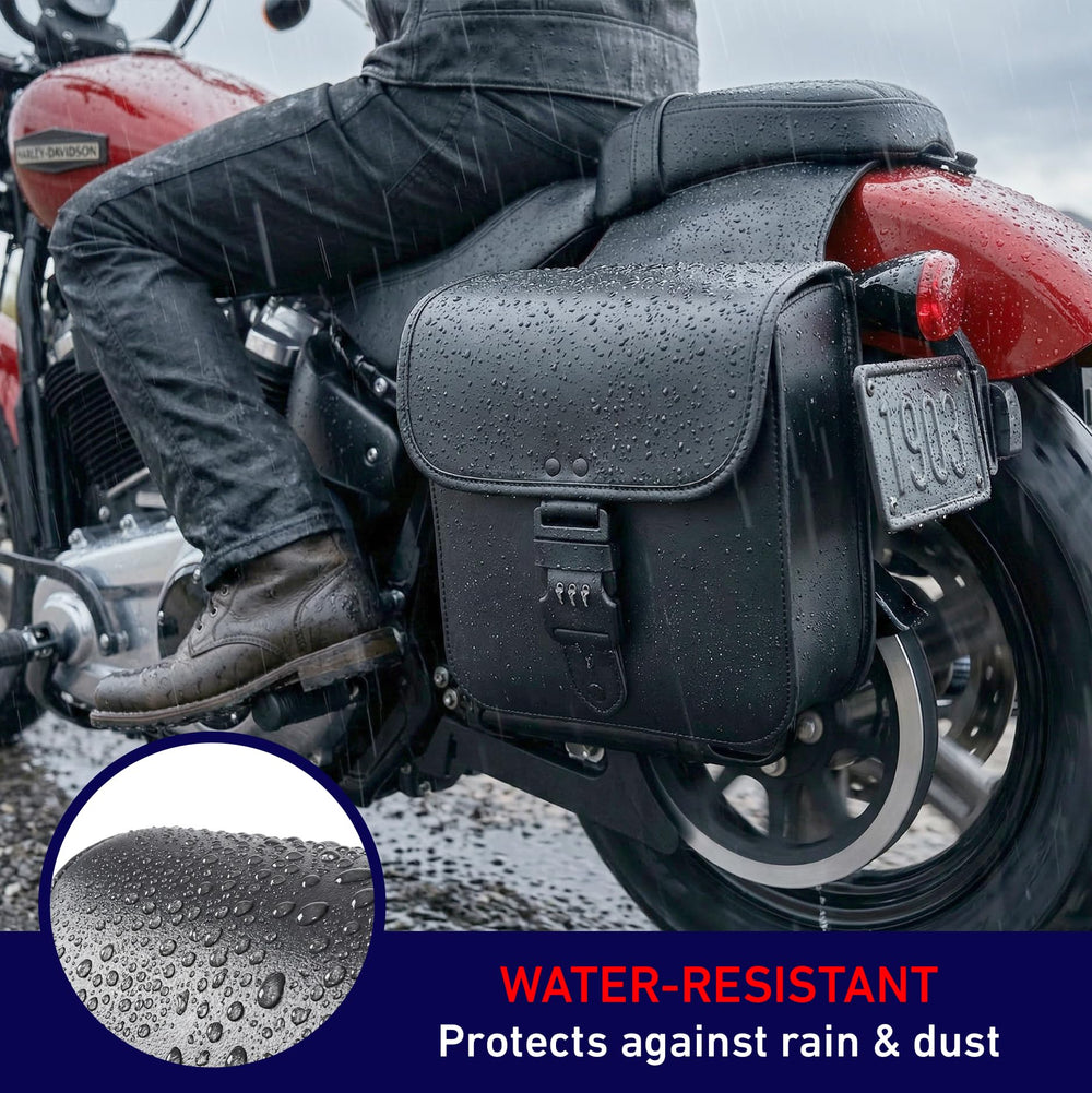 Nomad USA saddlebags dual 8L compartments provide balanced storage.