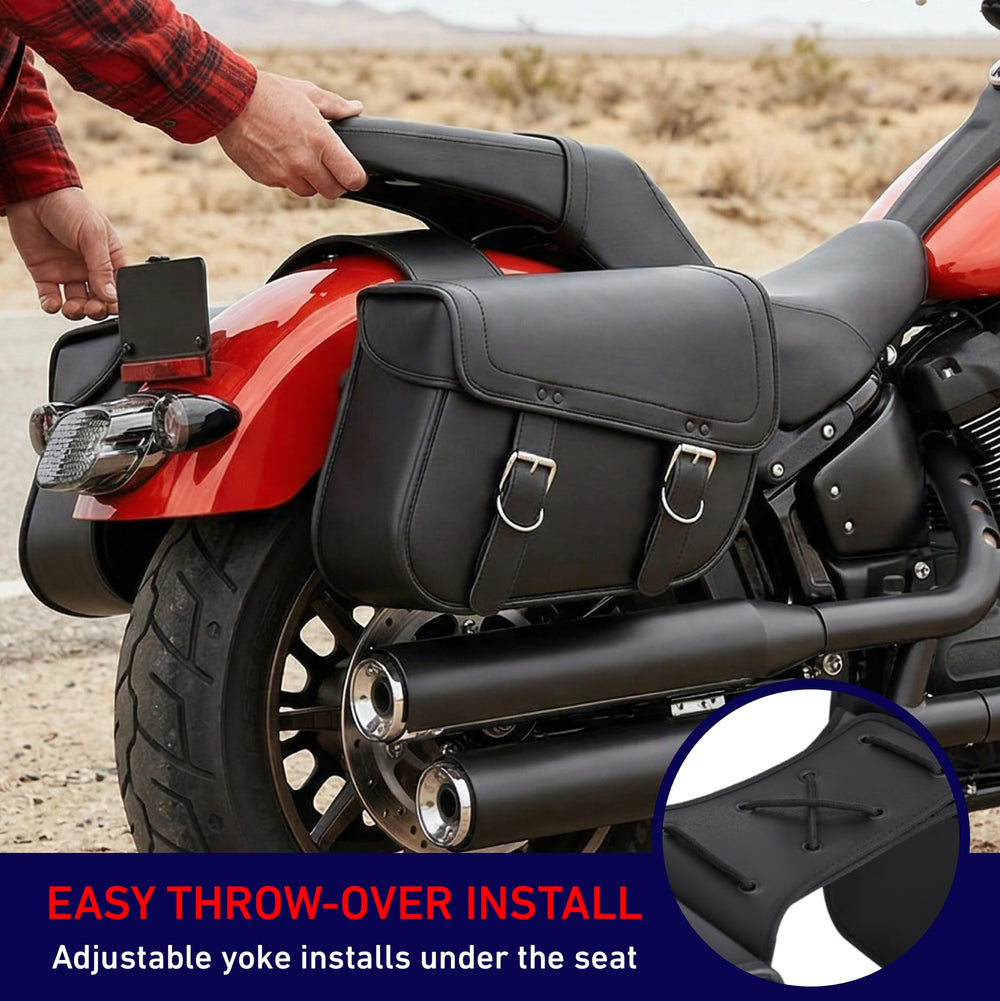 Nomad waterproof PU leather look on rainy ride