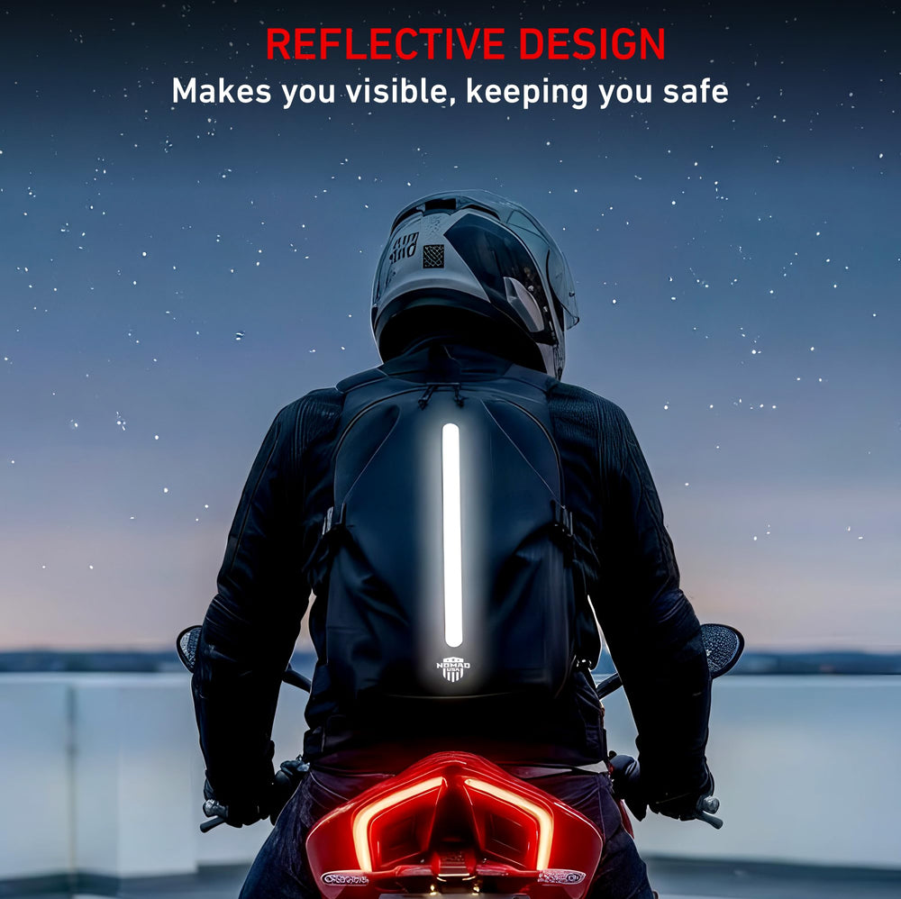 Nomad USA backpack with weather-resistant zippers for rain protection