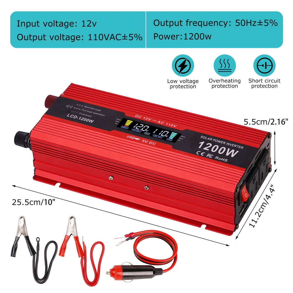 Nomal inverter with AC outlets powers laptops and small devices.