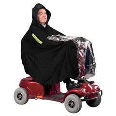 Nomiou mobility scooter rain cover over scooter for all-weather protection.