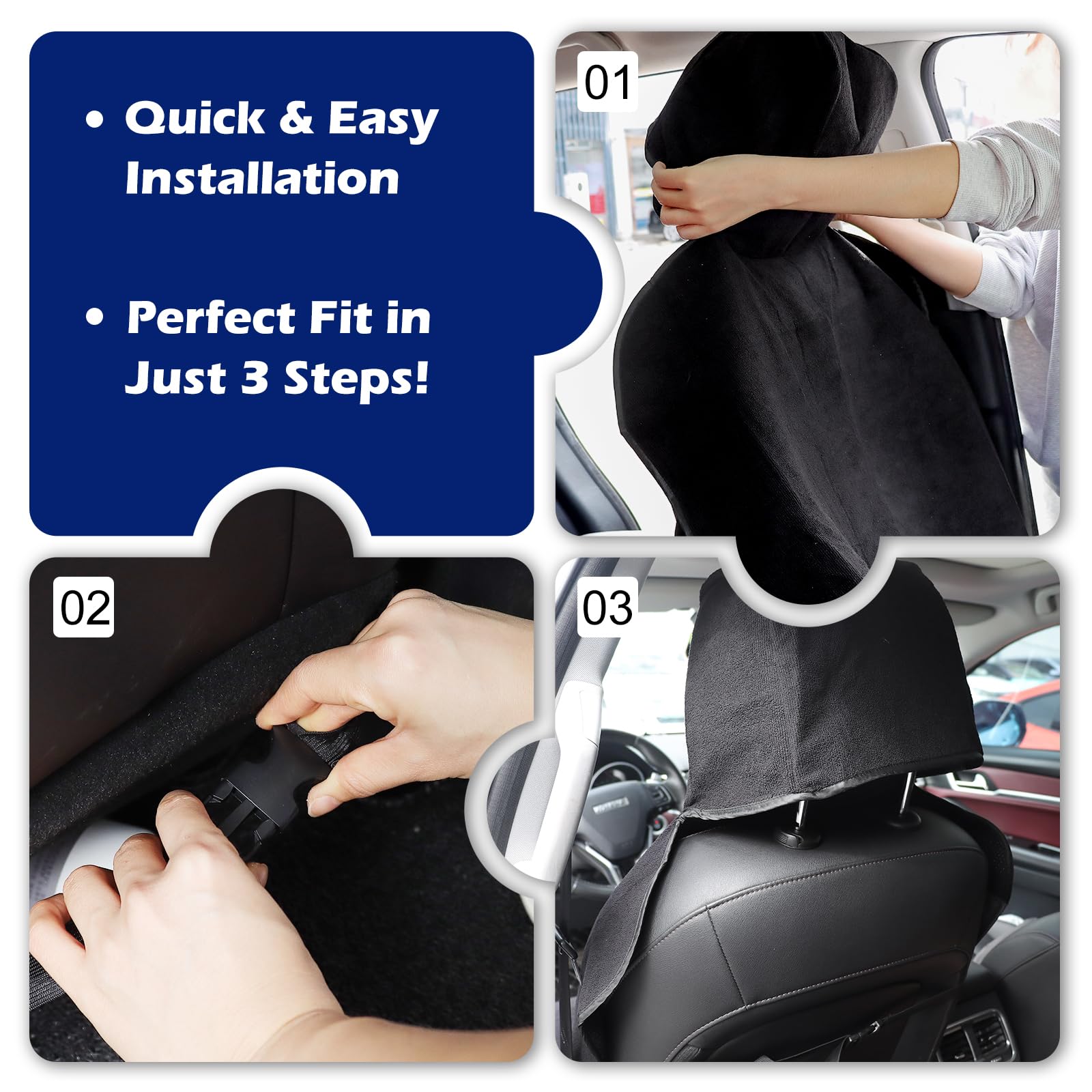 Nomiou washable car seat towel folded for compact storage