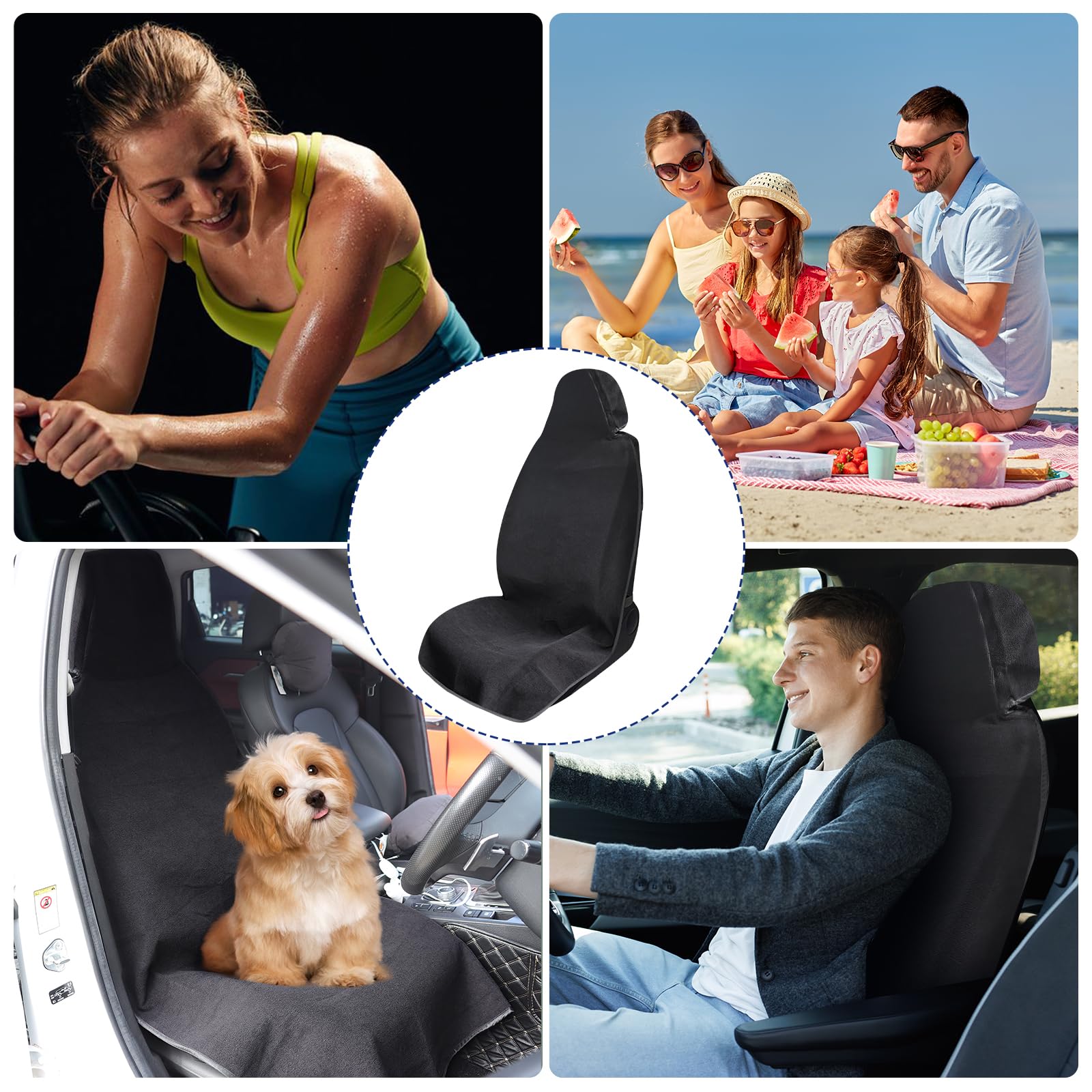 nomiou towel seat cover protects car interior from sweat and dirt