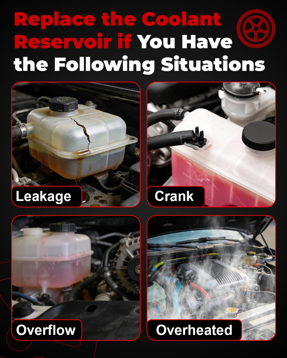 Under-hood installation of NOOYEESMO reservoir with straightforward, tool-friendly replacement.