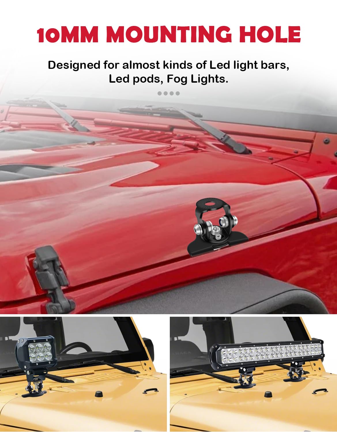 Northyun hood mount rubber contact pad protects paint during installation.