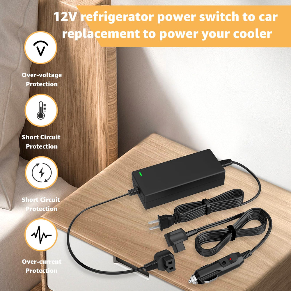 Norward packaging content shows 14.5V AC cord, DC cord, and spare fuses for easy replacement