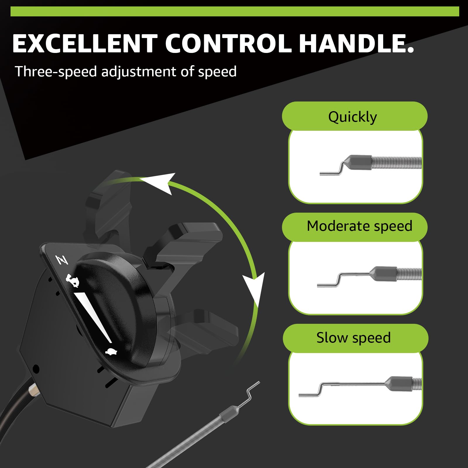 Norward throttle cable in use on a lawn tractor showing smooth throttle response.